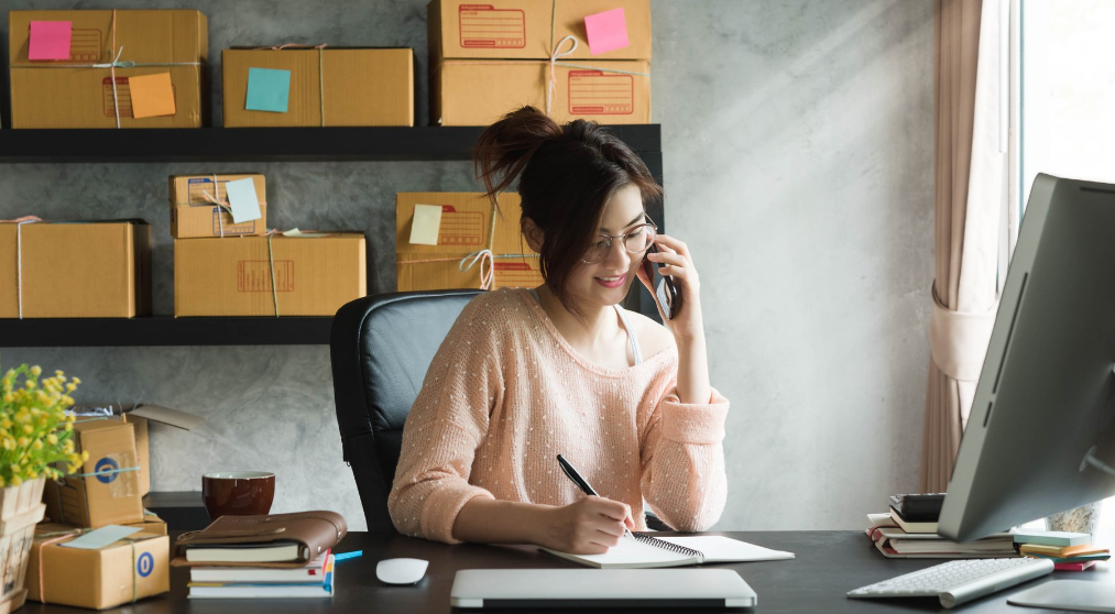 Small Business professional making a phone call