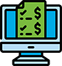 icono de certificados de dinero para sitio web