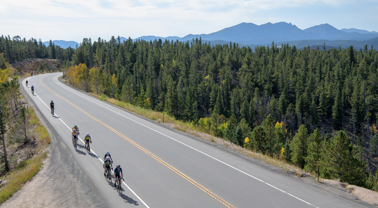 Buff bike classic riders riding in the mountains Buff bike classic riders riding in the mountains