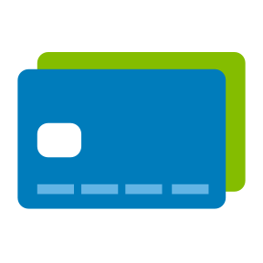 Icono de una tarjeta de crédito azul