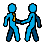 icono de apretón de manos de negocios