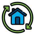 icono de casa para refinanciar hipoteca